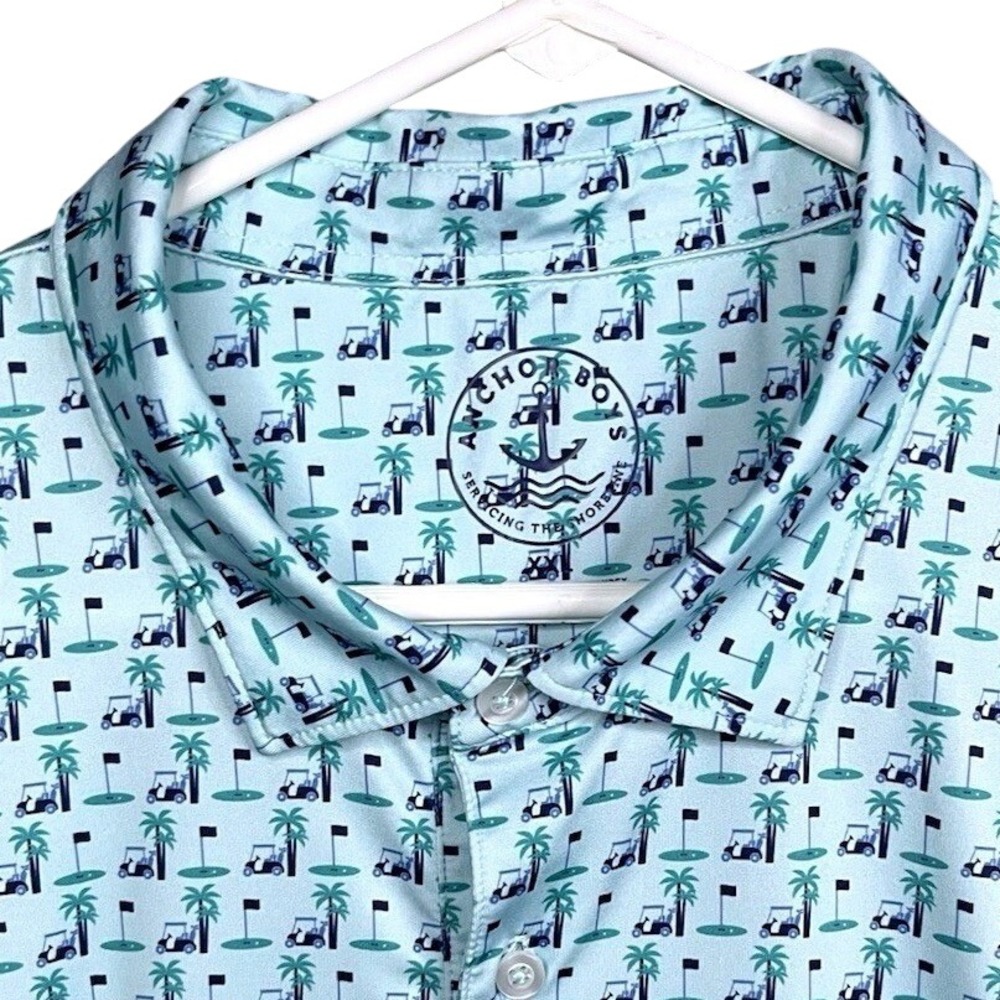 Anchor Boys All Over Print Men's Golf Performance Short Sleeve Polo Shirt 2XL